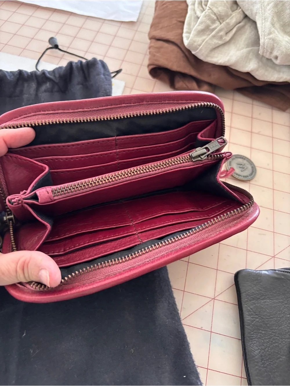 Wanderers woven leather wallet